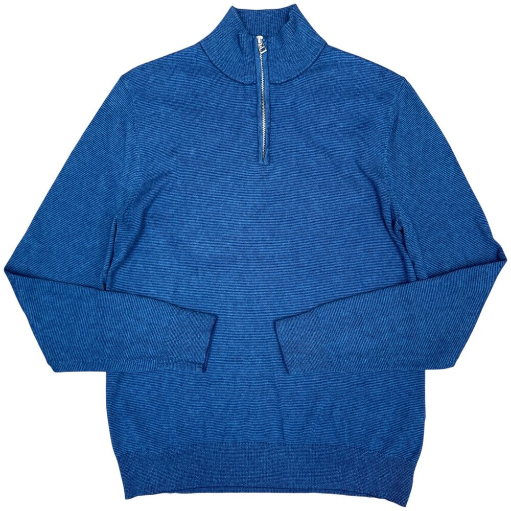 EUC Men's BONOBOS Quarter Zip Knit Pullover Cashmere Bld. Sweater |‎ Size S